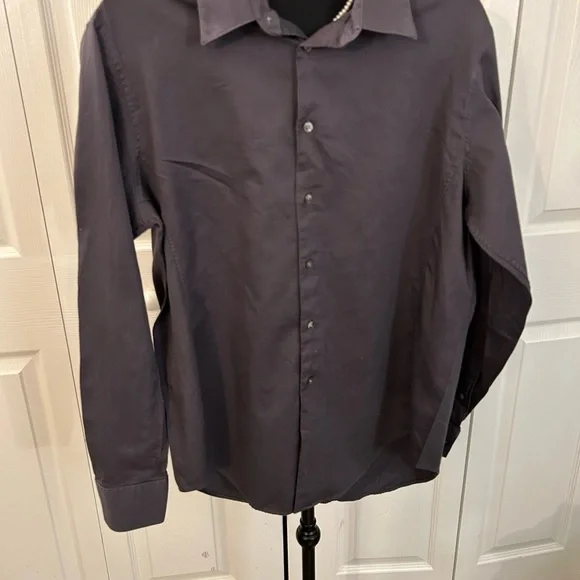 Calvin Klein Smoke Grey Slim fit stretch button down - Picture 2 of 2